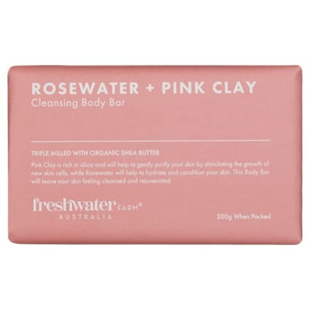 Freshwater Farm Australia BODY BAR Cleansing Rosewater + Pink Clay 7oz - Picture 2 of 4